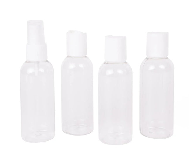 Benson Reisflesjes Set 4-delig - Transparant - Met Etui - 80 ml