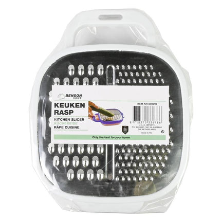 Benson Multifunctionele Keukenrasp - Met Opvangbak - 3 Raspgroottes - 23,5 cm