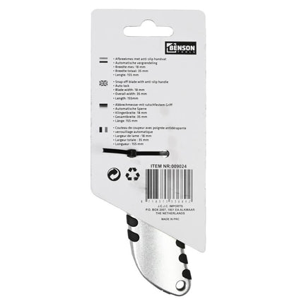 Benson Aluminium Afbreekmes - 18 mm - Automatische Vergrendeling