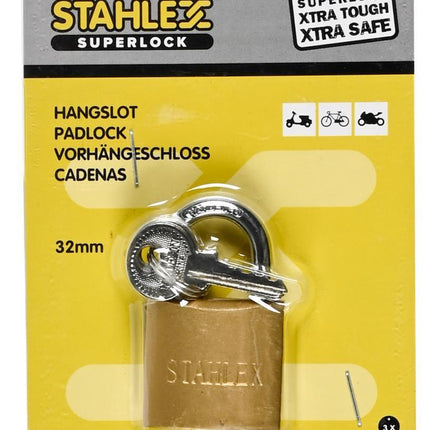 Stahlex Hangslot – 32 mm – Gemoffeld IJzer – Geharde Beugel