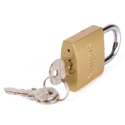 Stahlex Hangslot 38 mm – Geharde Beugel – Goudkleurig – Incl. 3 Sleutels
