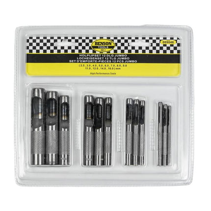 Benson Holpijpset Jumbo – 12-delig – Carbonstaal – Ø 2.5 t/m 16 mm