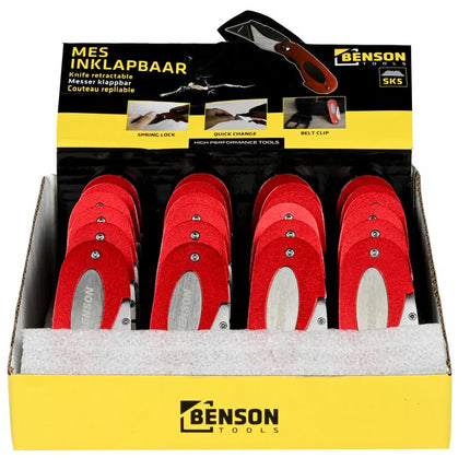 Benson Inklapbaar Mes - SK5 Staal - Snelwisselmechanisme - Riemclip