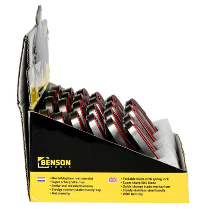 Benson Inklapbaar Mes - SK5 Staal - Snelwisselmechanisme - Riemclip