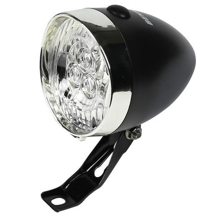 Benson LED Fietskoplamp - 3 LED's - Zwart - 4 Lux - Incl. Batterijen
