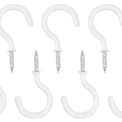 Benson Schroefhaken – 48 mm – Wit met Vinylcoating – 9 stuks