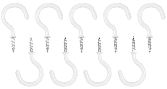 Benson Schroefhaken – 48 mm – Wit met Vinylcoating – 9 stuks
