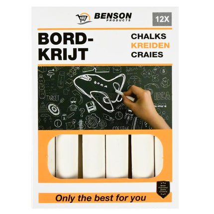 Benson Bordkrijtset - Kleurenmix & Wit - Inclusief Bordwisser