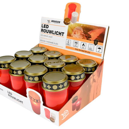 Benson LED Rouwlicht – Rood – Waterbestendig – Natuurlijk Flikkereffect