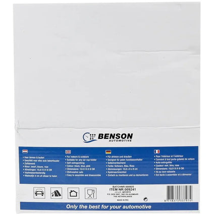 Benson Zelfdovende Asbak – Universeel voor Bekerhouder – Vaatwasserbestendig – Zwart