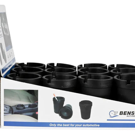 Benson Zelfdovende Asbak – Universeel voor Bekerhouder – Vaatwasserbestendig – Zwart