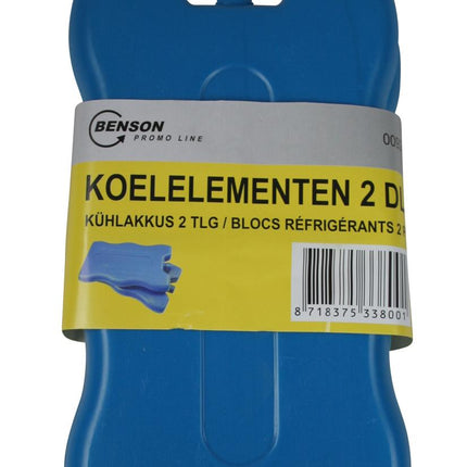 Benson Compacte Koelelementen - 2 Stuks - 160 x 95 x 20 mm - Blauw - Herbruikbaar