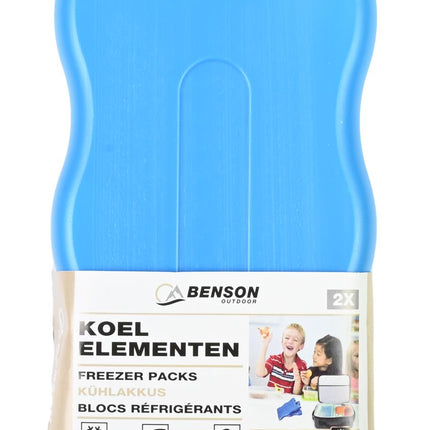 Benson Compacte Koelelementen - 2 Stuks - 160 x 95 x 20 mm - Blauw - Herbruikbaar