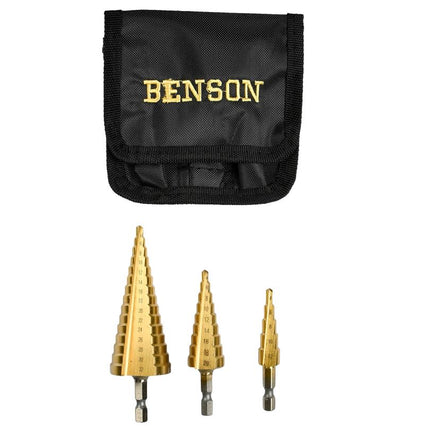 Benson Stappenboorset - 3-delig - HSS Titanium - 4 t/m 32 mm
