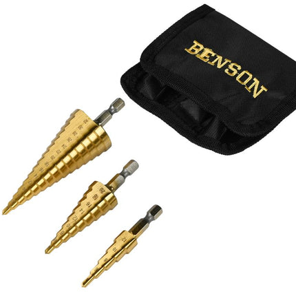 Benson Stappenboorset - 3-delig - HSS Titanium - 4 t/m 32 mm
