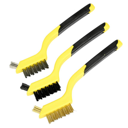 Benson Staalborstelset - 3-delig - Nylon, RVS & Messing - 18 cm - Soft Grip
