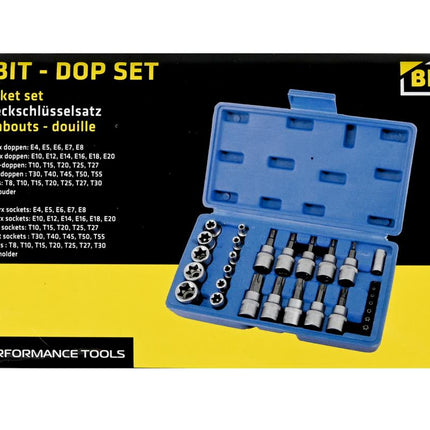 Benson Torx Bit- en Doppenset - 30-delig - Chroom-Vanadiumstaal