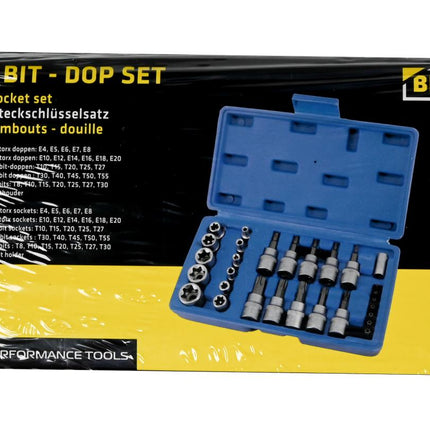 Benson Torx Bit- en Doppenset - 30-delig - Chroom-Vanadiumstaal