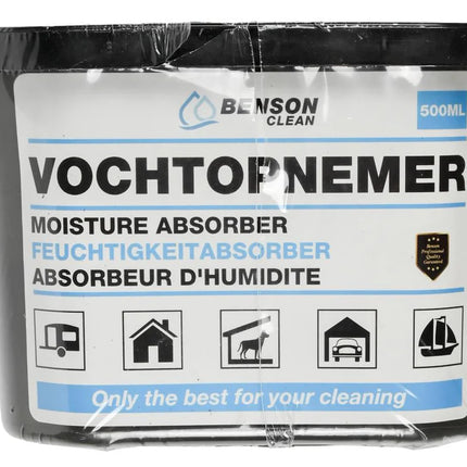 Benson Compacte Vochtopnemer – 300 ml – Tegen Schimmel & Condens – Direct Klaar voor Gebruik