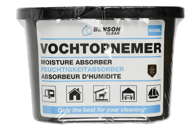 Benson Compacte Vochtopnemer – 300 ml – Tegen Schimmel & Condens – Direct Klaar voor Gebruik
