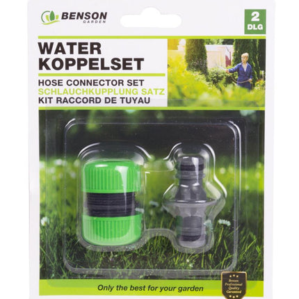 Benson Tuinslang Verbindingsset - 2-Delig - Hoogwaardig Kunststof