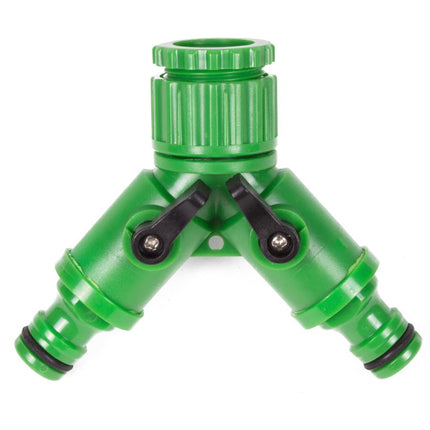 Benson 2-Weg Waterverdeler - 1/2" & 3/4" - Apart Afsluitbaar - Grijs/Groen