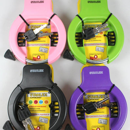 Stahlex Ringslot Urbanlock Deluxe - Kleurenmix (50% Zwart) - Fietsslot