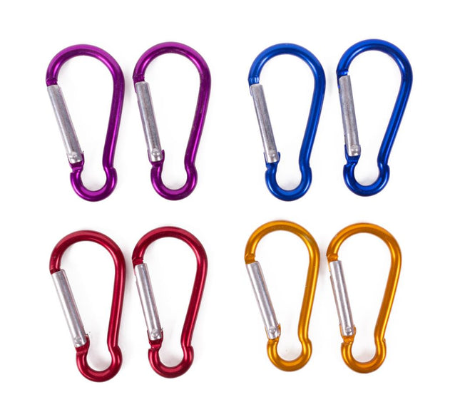 Benson Aluminium Mini Karabijnhaken – Ø 4 mm – 8 stuks – Multicolor
