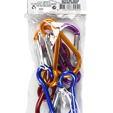 Benson Aluminium Mini Karabijnhaken – Ø 4 mm – 8 stuks – Multicolor