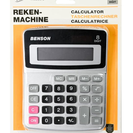 Benson Rekenmachine Profi - 8-Cijferig - Sinus & Cosinus - Zilver
