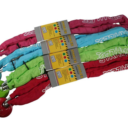 Stahlex Sterk Kettingslot - 8 mm x 1200 mm - Mix Kleuren - Inclusief Hangslot en 2 Sleutels