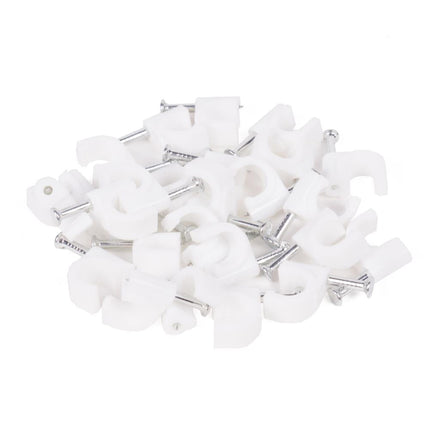 Benson Snoerclips - Kabelbeheer - 7 mm - 25 stuks - Inclusief spijker - Wit