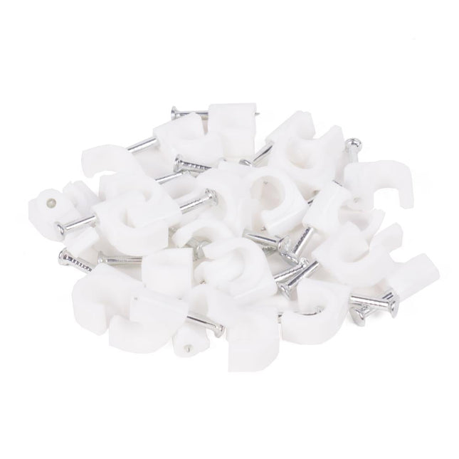 Benson Snoerclips - Kabelbeheer - 7 mm - 25 stuks - Inclusief spijker - Wit