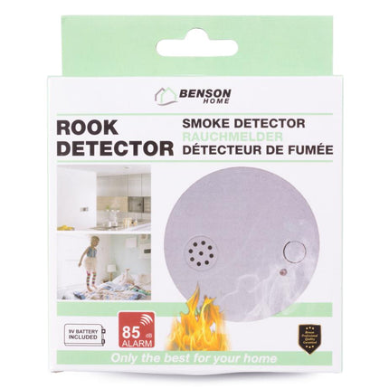 Benson Optische Rookmelder - 85 dB Alarm - Inclusief 9V Batterij - CE Gecertificeerd