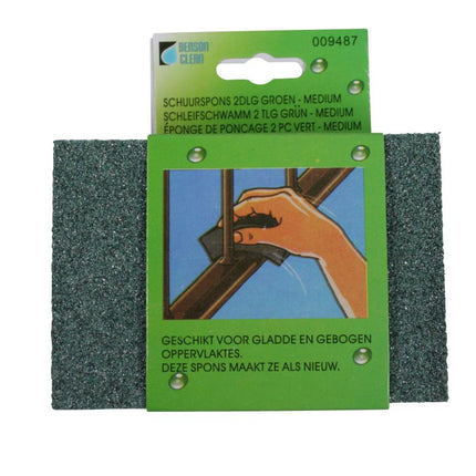 Benson Schuurspons 2-delig - Groen - Medium Korrel 120 - Flexibel