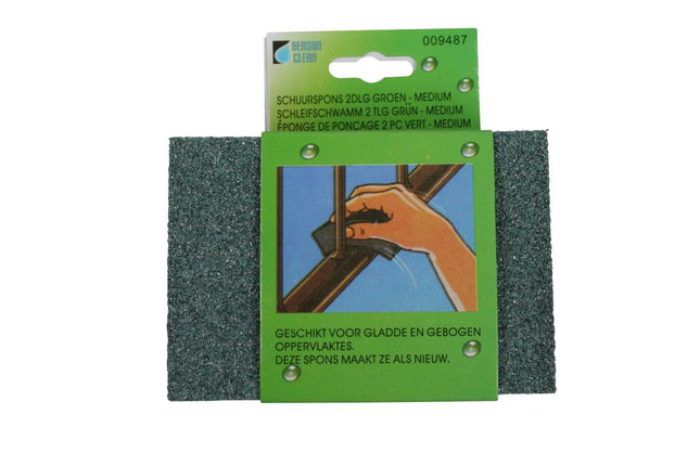 Benson Schuurspons 2-delig - Groen - Medium Korrel 120 - Flexibel
