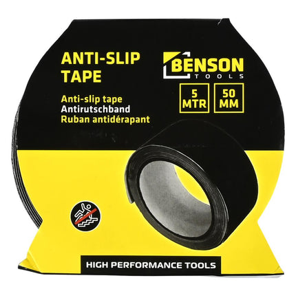 Benson Antislip Tape 50 mm x 5 meter - Zwart - Extra Grip voor Veiligheid