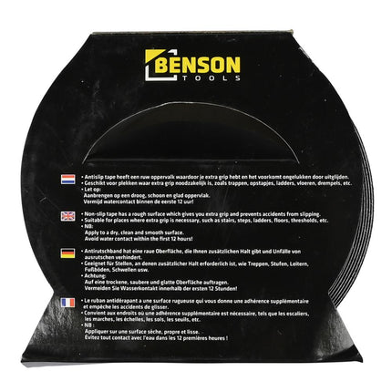 Benson Antislip Tape 50 mm x 5 meter - Zwart - Extra Grip voor Veiligheid