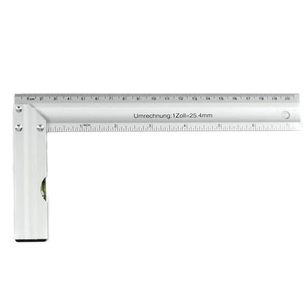 Benson Winkelhaak met Waterpas - 200 x 100 mm - Aluminium