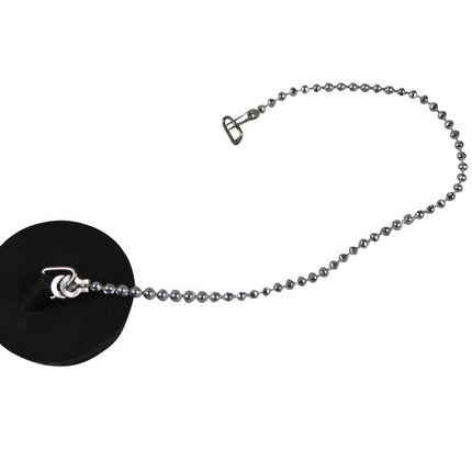 Benson Gootsteendop - Ø 39 mm - Inclusief Verchroomde Ketting 25 cm - Zwart