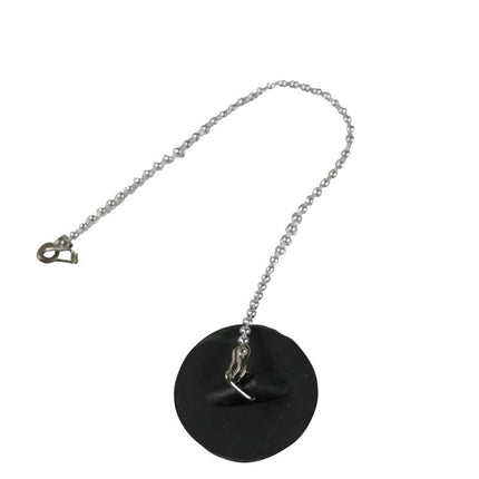 Benson Gootsteendop - Ø 52 mm - Inclusief Verchroomde Ketting 25 cm - Zwart