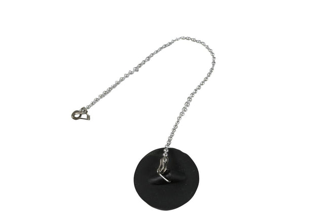 Benson Gootsteendop - Ø 52 mm - Inclusief Verchroomde Ketting 25 cm - Zwart