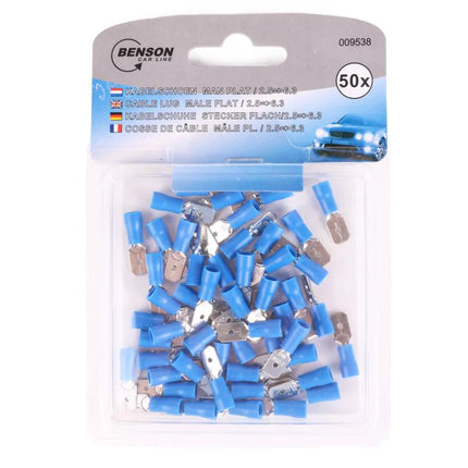 Benson Kabelschoenenset – Mannelijk (Plat) – 50-delig – Geïsoleerd – Blauw