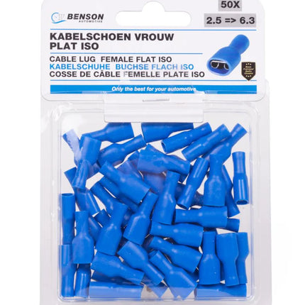 Benson Kabelschoenenset – Vrouwelijk (Plat) – 50-delig – Geïsoleerd – Blauw