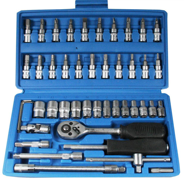 Benson Dopsleutelset - 46-delig - 1/4" - Chroom-Vanadium - Satin Finish