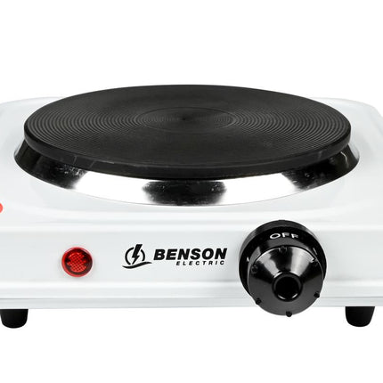 Benson Enkele Elektrische Kookplaat - 1000W - 5 Standen - Wit - Ø 15 cm