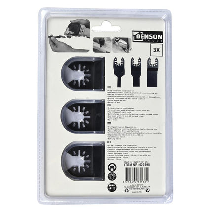 Benson Multitool Zaagblad Set - 3-delig - Hout & Metaal - 10, 20 & 35 mm