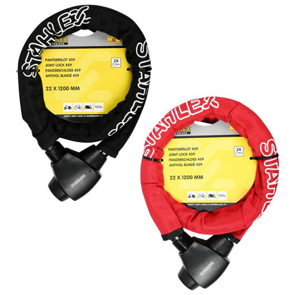 Stahlex Pantserslot Defens - 120 cm - 22 mm Gehard Staal - Zwart/Rood