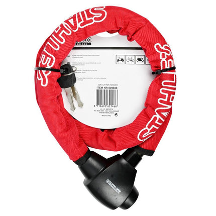 Stahlex Pantserslot Defens - 120 cm - 22 mm Gehard Staal - Zwart/Rood