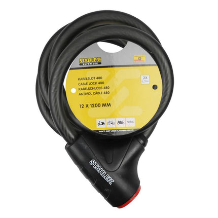 Stahlex Forte Kabelslot - Ø 12 mm x 1200 mm - Mat